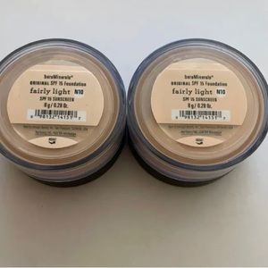 PACK OF 2 bare Minerals SPF15 Foundation FAIRLY LIGHT N10 Full Size